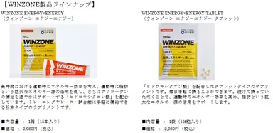WINZONEラインナップ(1)