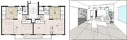 2つの住戸を1つにつなげる団地リノベーション『ニコイチ』プラン決定　団地の部屋に「広縁」や「通り庭」、「インナーテラス」等が登場　90m2の広々空間に二世帯同居ができるプランも！
