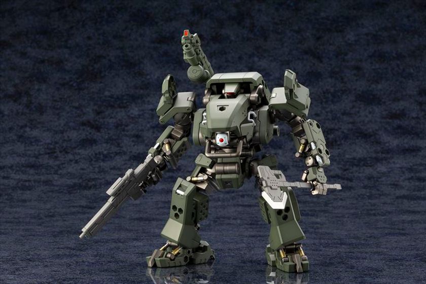 かつて幅広い活躍を見せたバルクアームαがバリエーション機、
密林戦仕様として登場！
さらに密林戦仕様のカラーになった「ウェポンユニット03 フォールディングキャノン」も付属！