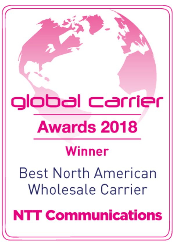「Global Carrier Awards 2018」において5年連続で
「Best North American Wholesale Carrier」を受賞