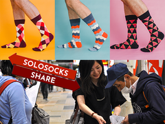 生活困窮者への支援を目的とした、幸せをシェアする靴下『SOLOSOCKS SHARE』が日本でのクラウドファンディングを開始！