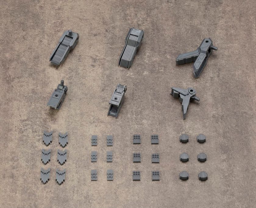 ユーザーから多くの要望を寄せられた放熱フィン状パーツがメカサプライに登場！
大小あるラジエートフィンは開閉ギミックにより放熱フィンや
スラスターのような使い方も！