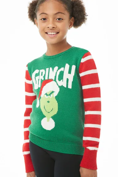 The Grinch ボーダースリーブセーター ￥3,990(税抜)