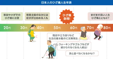 日本人の「ひざ痛人生年表」