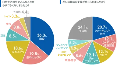 Q.ひざ痛による日常生活や趣味への影響
