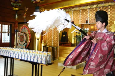 インフルエンザ予防ご祈願の様子