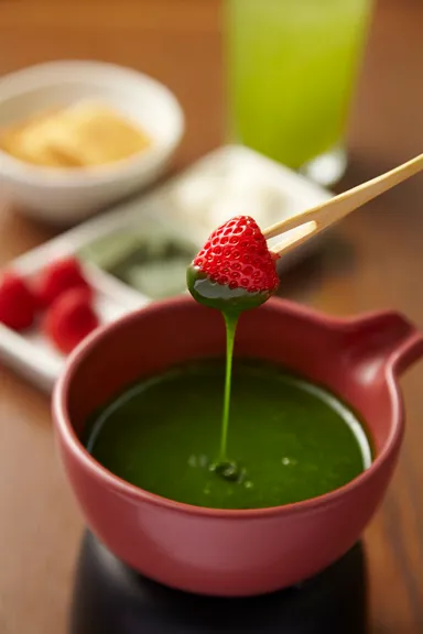 神楽坂 茶寮「京抹茶のチョコレートフォンデュ」