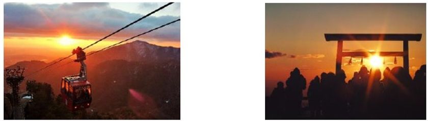 ー近鉄エリアキャンペーン「開湯１３００年　ゆこうよ湯の山」ー
初日の出観賞に便利なロープウェイと列車を運行します