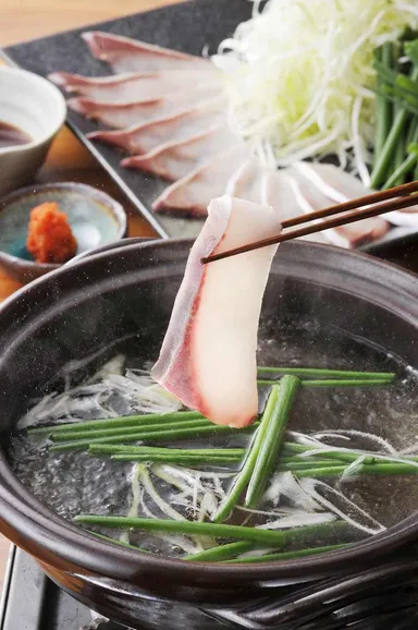 寒鰤と二種の葱しゃぶ