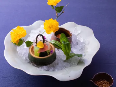 【星のや京都】五味自在・向附「変わり造里小春仕立て」