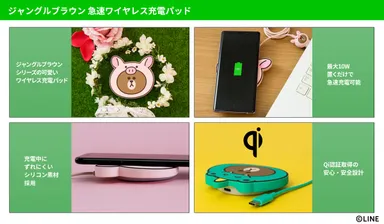 LINE FRIENDS ジャングルブラウンシリーズワイヤレス充電器 特長