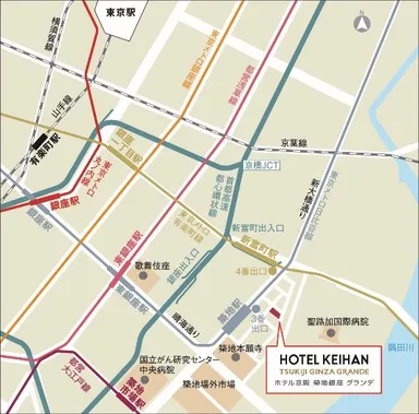ホテル京阪 築地銀座 グランデ　ＭＡＰ