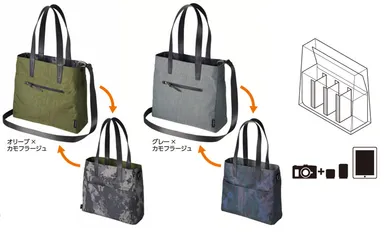 LUXXe（ラグゼ） リバーシブル トートバッグ（OVC／GYC）