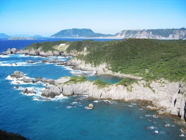 式根島　神引展望台からの景色