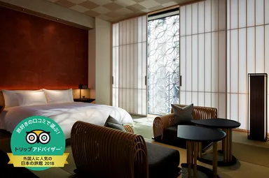 【星のや東京】客室_桜_受賞ロゴ入り