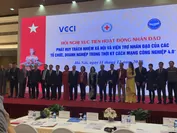 2018年12月11日　ベトナム赤十字、ベトナム商工会議所、ベトナムユニオンとの人道的活動促進セミナーの主賓らの挨拶