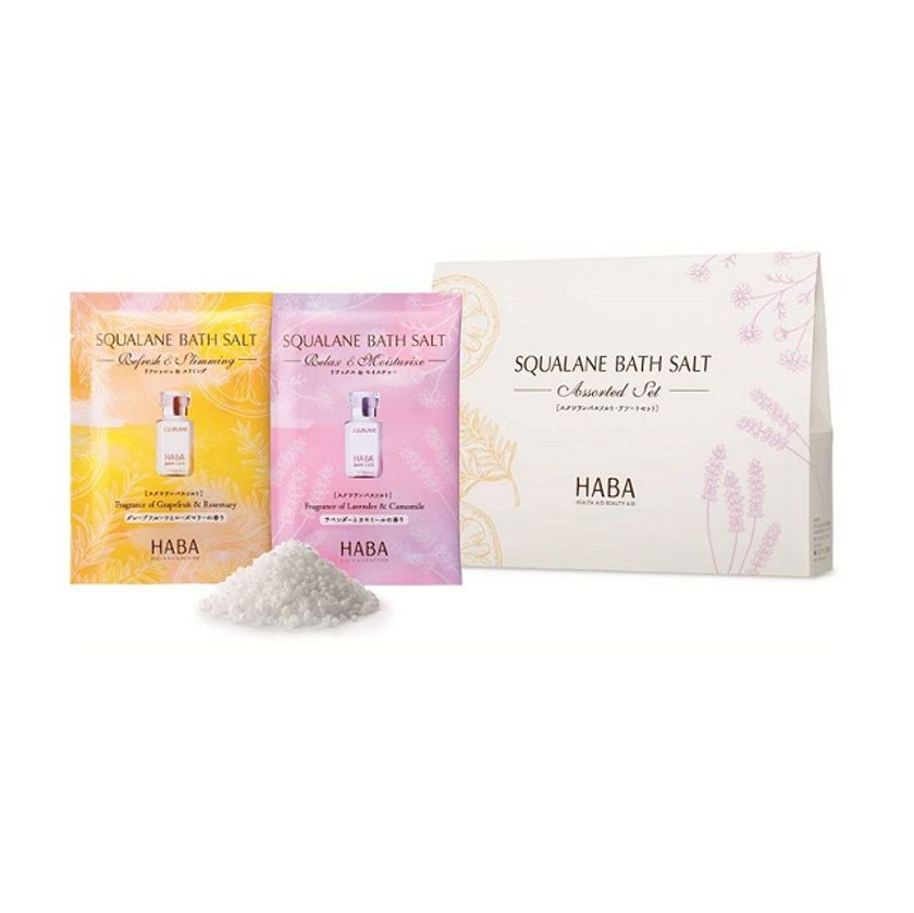 たっぷり発汗※1、うる艶ボディ！
ハーバーのスクワラン※2と死海の塩※3配合
2019年1月上旬より新発売！
『スクワランバスソルト リラックス＆モイスチャー』
『スクワランバスソルト リフレッシュ＆スリミング』