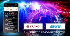 DJ、クラバー向けコミュニティ・プラットフォーム「KUVO(TM)」で国内最大手の音楽イベントポータルサイト「iFLYER」のイベント情報が閲覧可能に