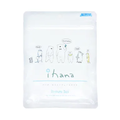 ihana ホワイトフェイスマスク 5枚入り 商品画像