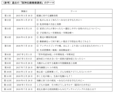 「阪神沿線健康講座」