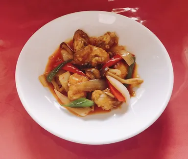 牡蠣と彩り野菜の麻辣醤炒め