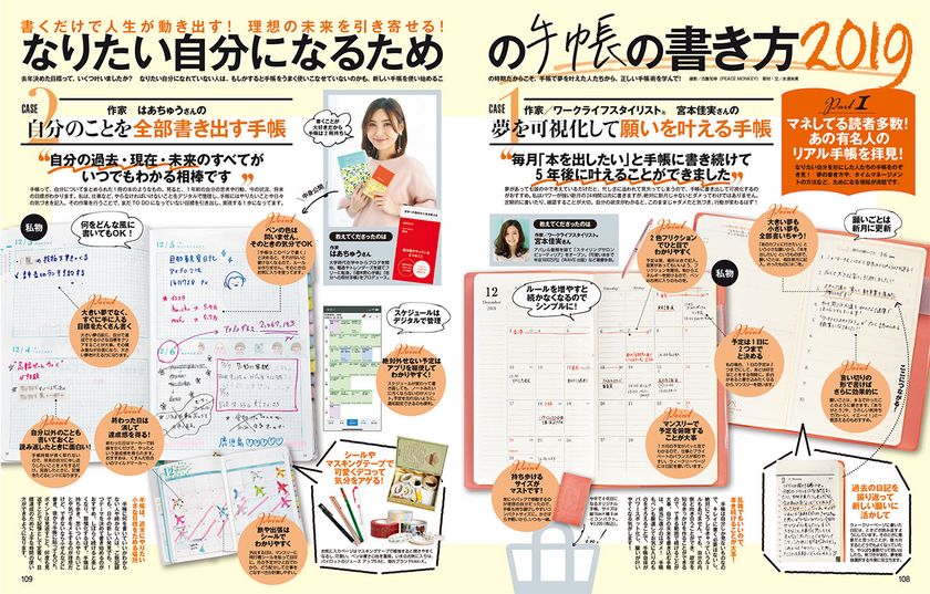 書くだけで人生が動き出す！
なりたい自分になるための手帳の書き方2019
『andGIRL 2月号』2019年1月12日（土）発売！