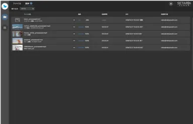 Setaria.cloud　処理進捗一覧