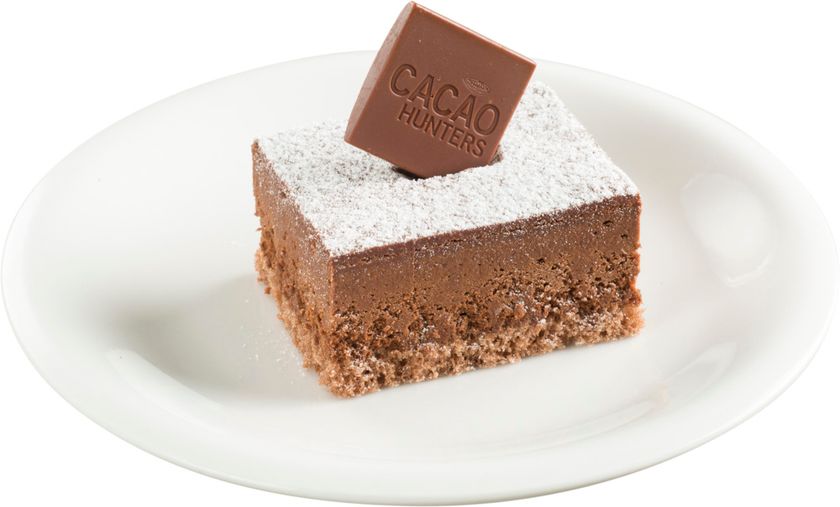 “原料”からレシピ開発まで
スシロー史上最もこだわり抜いた
“極上のスイーツ”が完成！
『カカオ香る至福のガトーショコラ』280円（＋税）