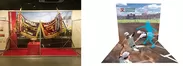 【左】選抜高等学校野球大会の優勝旗（展示イメージ）【右】トリックアート（イメージ図）