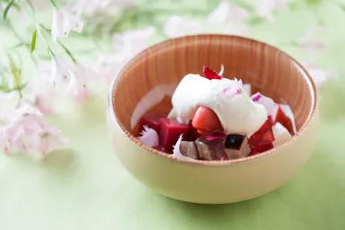 【軽井沢ホテルブレストンコート】2品目：花時雨（みつ豆のパルフェ）_01