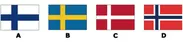 北欧4ヵ国の国旗