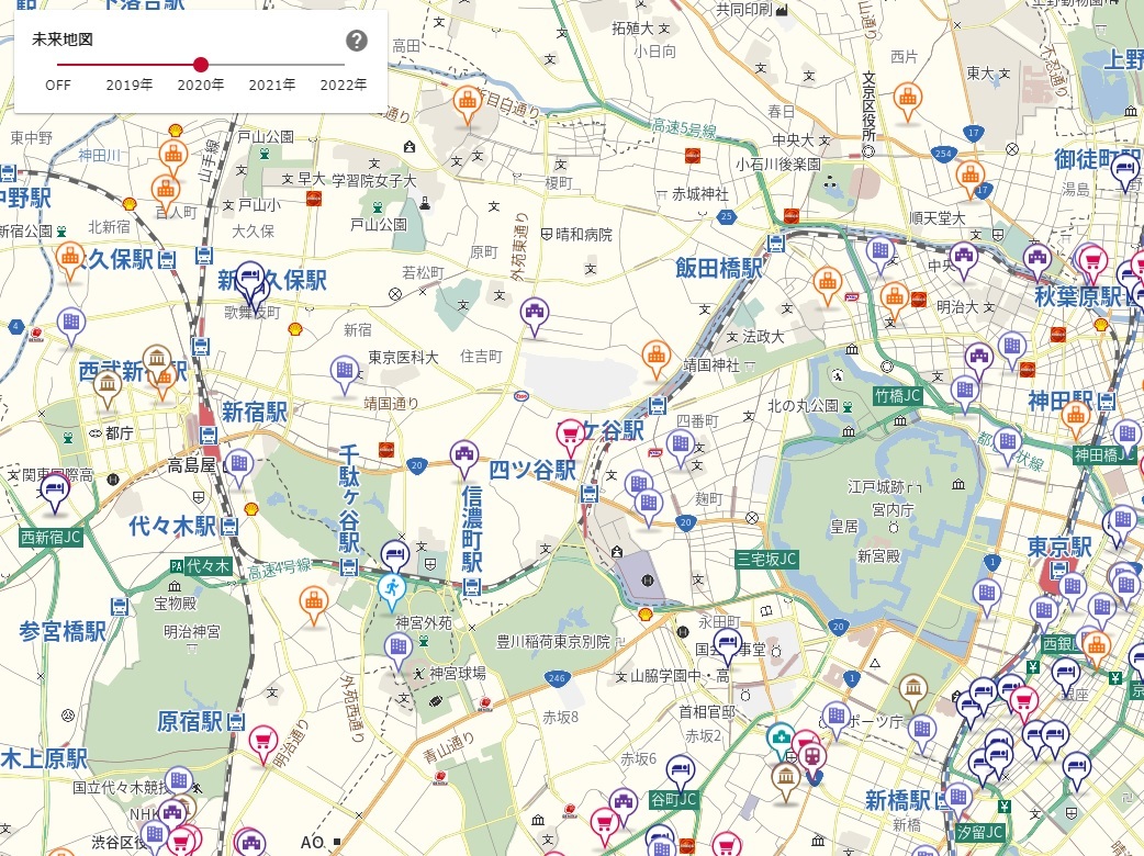 画像サンプル：新宿区周辺変化点情報