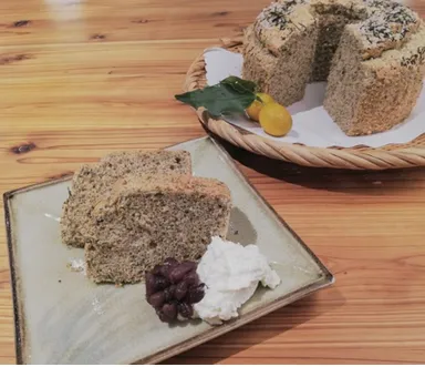 もうひとつのdaidokoro提供メニュー「緑茶塩シフォン」