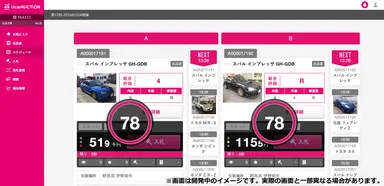 (図2)ユーカーオークション 表示画面