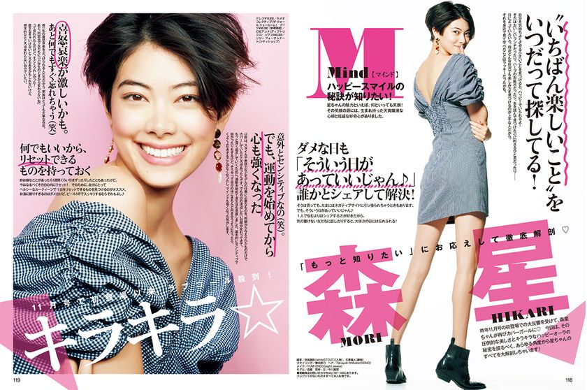 「もっと知りたい」にお応えして徹底解剖♪
キラキラ☆森星
『andGIRL 3月号』2019年2月12日（火）発売！