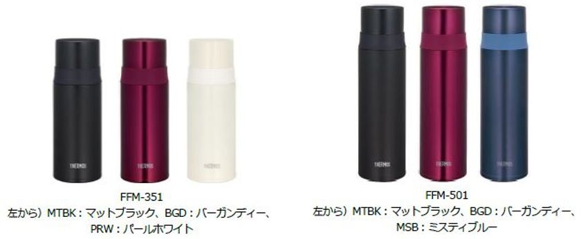 スタンダードなコップ付きタイプがシックな新色で登場！温・冷どちらの飲み物にも◎ 軽くてスリムで持ち運びしやすい『サーモス ステンレスボトル(FFM -351/501)』2019年3月1日(金)新発売｜サーモス株式会社のプレスリリース