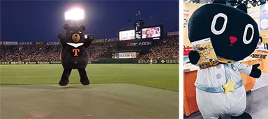 (左)台湾観光協会　特別ミッションチームリーダー廼熊(Oh!Bear)　(右)コラボの仲間クロロ