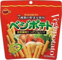 ブルボン、7種類の野菜と食物繊維のポテトスナック「ベジポテト」を3月5日(火)に新発売！