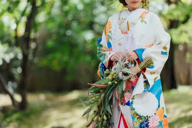 打掛に合わせた和装ブーケ・ヘッドオーナメント(2)