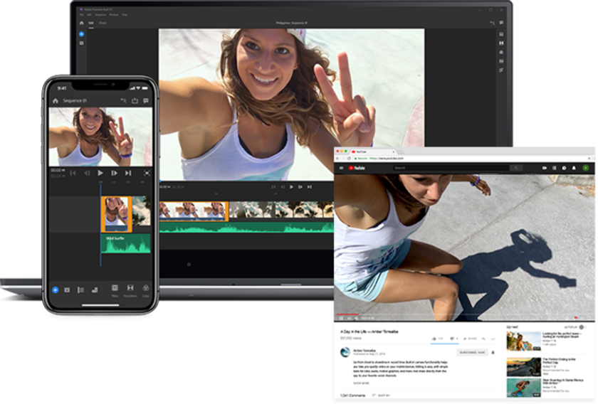 カメラと写真映像のワールドプレミアショー「CP+」でアドビが動画編集アプリの新製品「Adobe Premiere Rush CC」を展示
