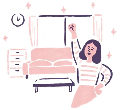 ゆる片づけをするとこんなにトク/イメージイラスト