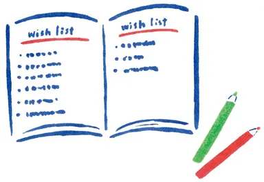 欲しいものリストで衝動買い予防/イメージイラスト