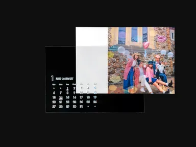 透明フィルムとポストカードの組み合わせ