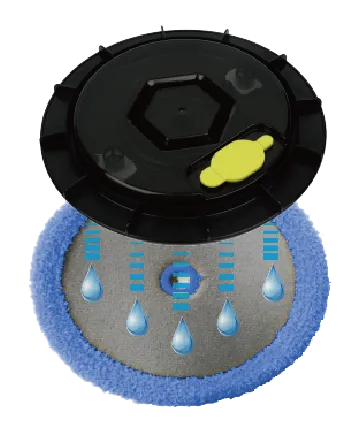 2つの回転モップで強力に汚れを落とす 水拭きロボットクリーナー 2つの回転モップで強力に汚れを落とす 水拭きロボットクリーナー