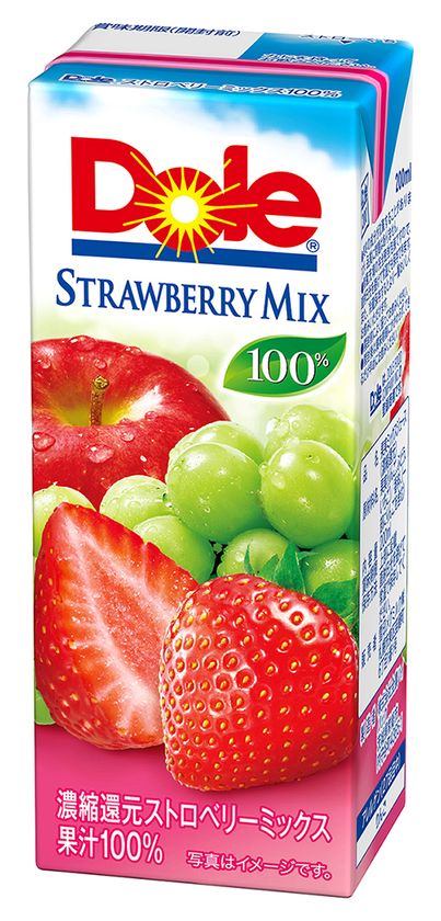 【雪印メグミルク】
Dole(R) ストロベリーミックス 100％』200ml

2019年3月19日（火）より全国にて新発売
