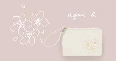 アニエスベー_限定桜ポーチgif画像