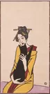 竹久夢二　黒猫を抱く女(柳屋版)　1920年