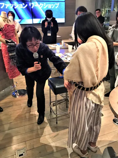 尾州テキスタイル　ファッションワークショップの様子