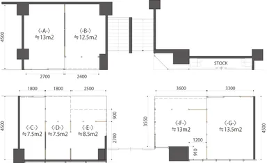 「神戸湊川Atelier Otonari」テナント区画図