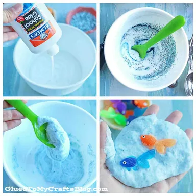 グルーにいろんな素材を入れて